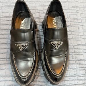 Lug sole Prada loafer